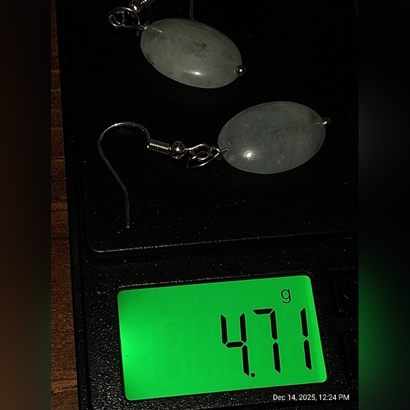 Hand Crafted Natural Aquamarine Stone Drop Earrings In Silver - Picture 6 of 6